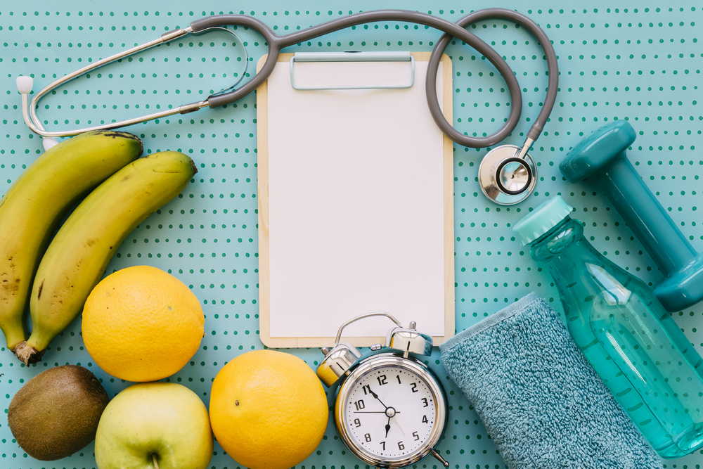 fitness concept with stethoscope