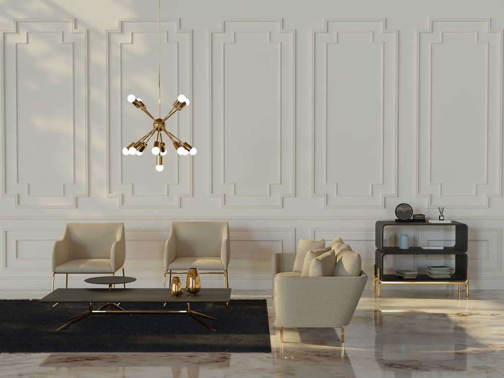 Как выбрать идеальную мебель для вашего дома? 3 3d room interior with classic design furniture