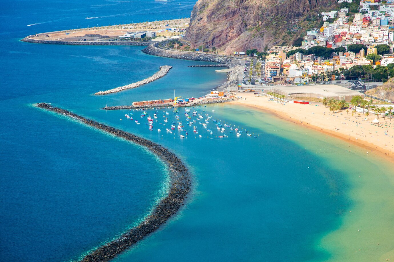 beautiful aerial view teresitas beach view tenerife island 181624 39218