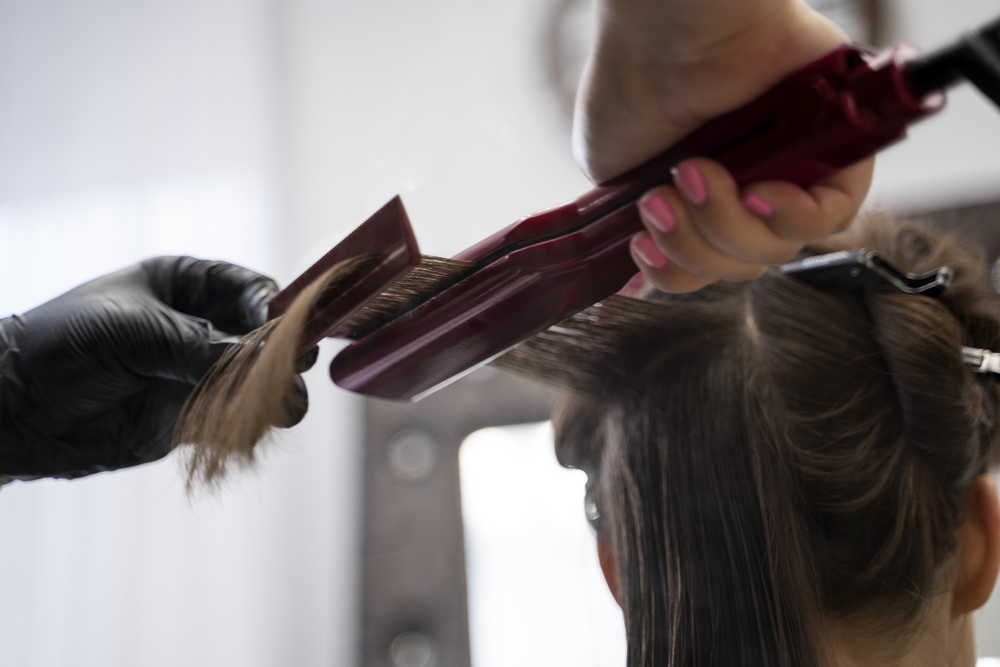 beautiful hair process keratin treatment