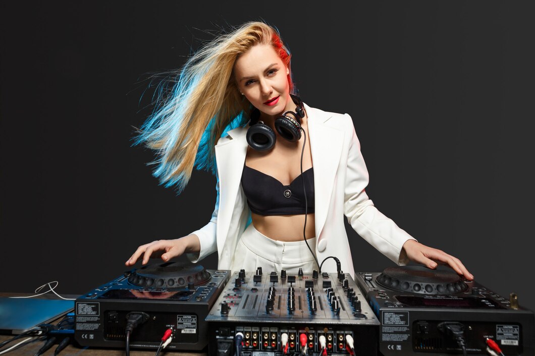 beautiful blonde dj girl decks party 155003 4193