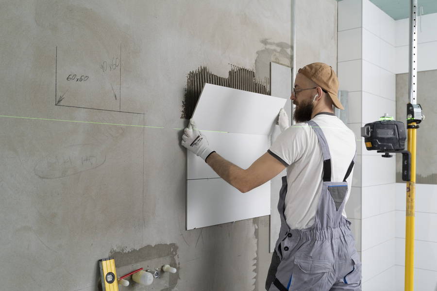tiler working renovation apartment 1