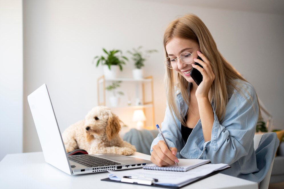 medium shot woman working remotely 23 2149047322